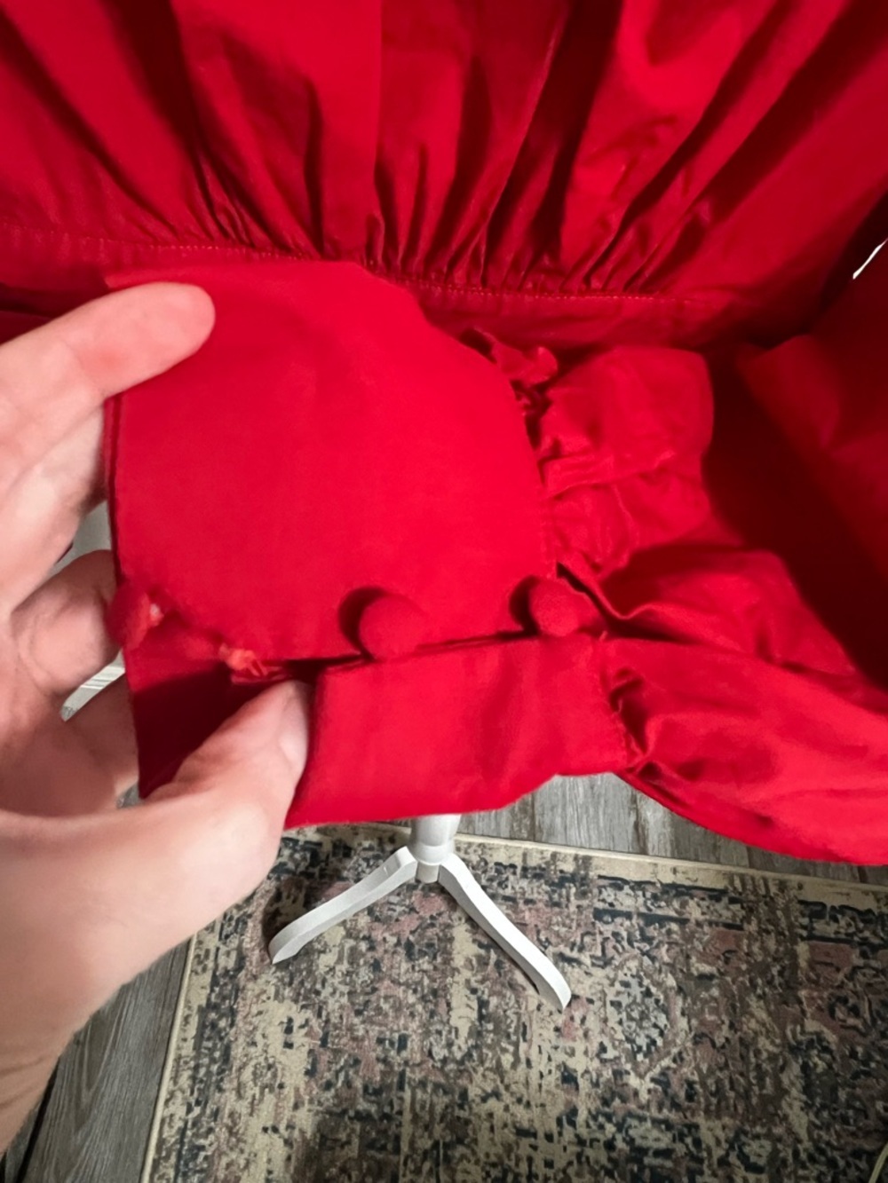 Anthropologie Maeve Poplin Bow-Front
Blouse Small Red - Picture 9 of 13